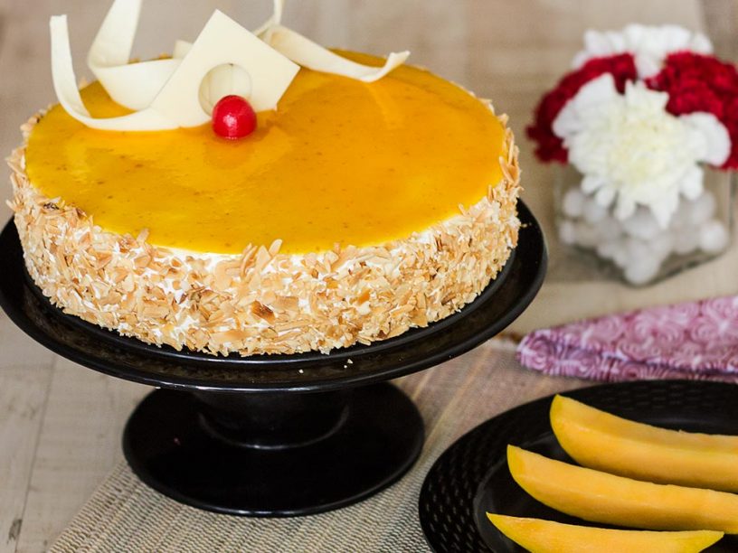 Bake the summertime goodness mango mirror cake recipe