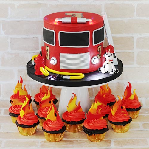 Fire truck cake 