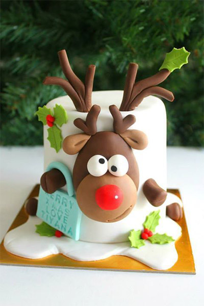 Winter deer cake