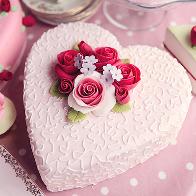 Heart-shaped cake