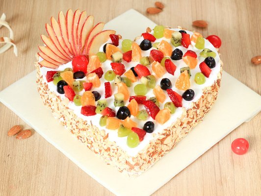 Heart Shaped Fruit Cake