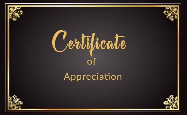 Certificate of appreciation 