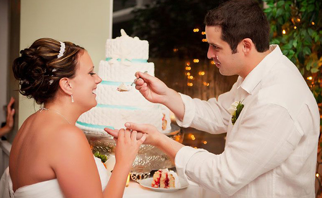 feeding the cake