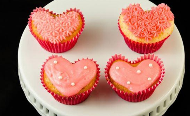 Heart shaped cupcakes