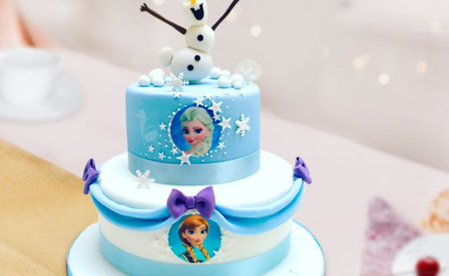 Frozen princess cake for birthday girl