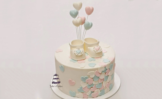 Lovely Baby Shoes Cake for Babyshower