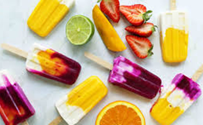 fruity creamy popsicle