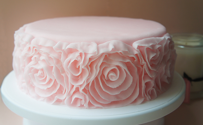 Fondant Ruffle Rose Cake