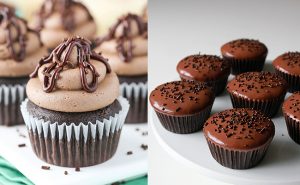 Ganache decoration on cupcakes