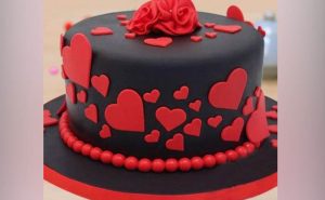 fondant heart cake