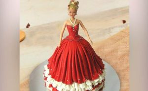 red barbie cake