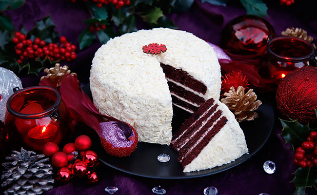 Red Velvet Snowball Cake