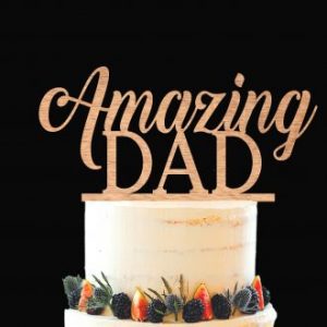 Qibote Happy Fathers Day Cake Toppers for Fathers Day Party Cake Decorations 4 Pieces 