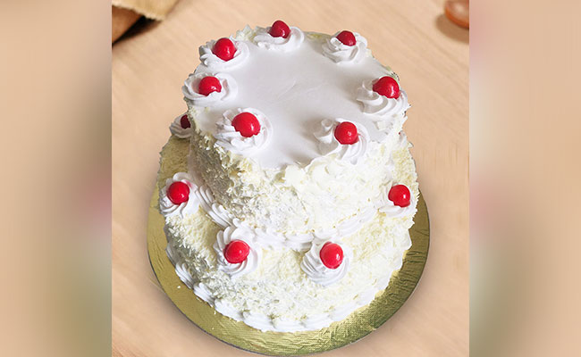 Two-tier vanilla cake