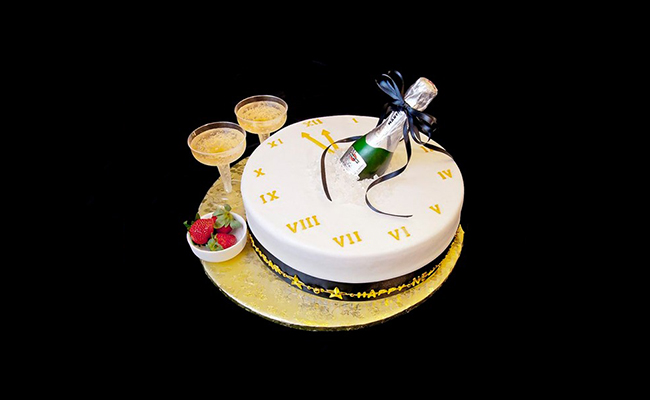 New Year Theme Fondant Cake