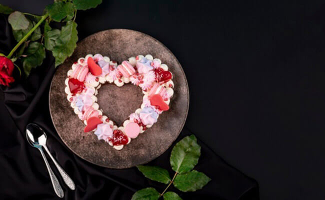 Heart Cake Topped With Sweetness