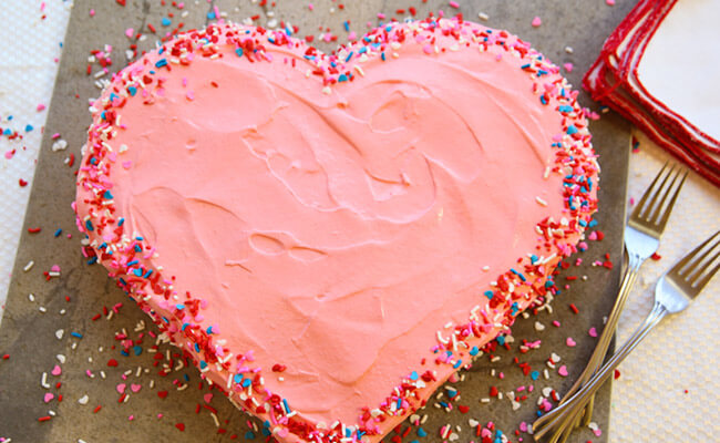 Pinky Sprinkles Heart Cake