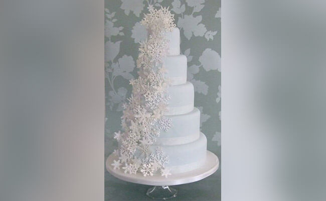 cake with a snow theme