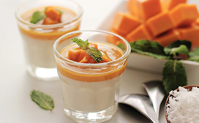 Mango Coconut Pannacotta - summer desserts in India