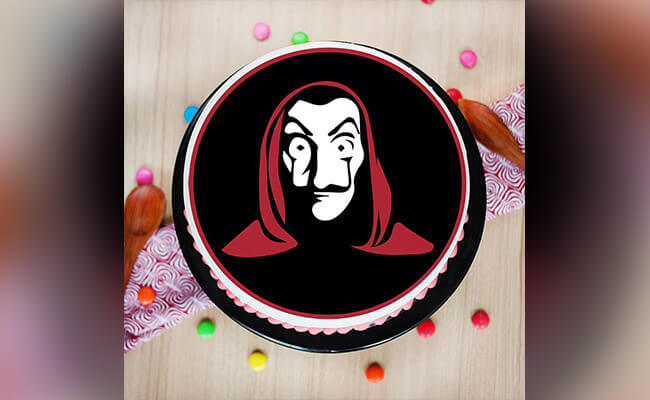 Money Heist Mask Poster Cake