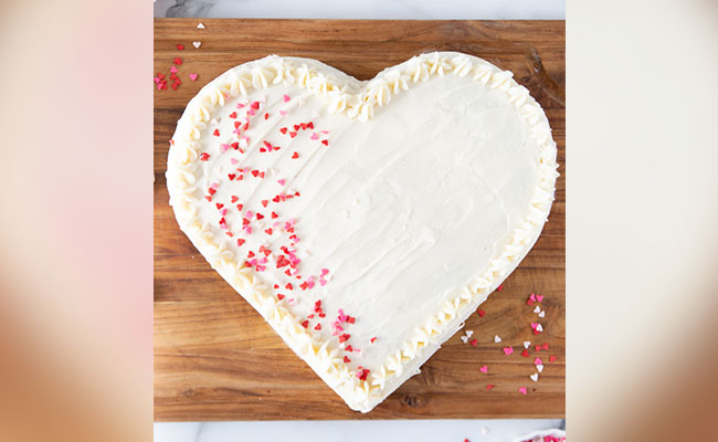 Heart-shaped cake