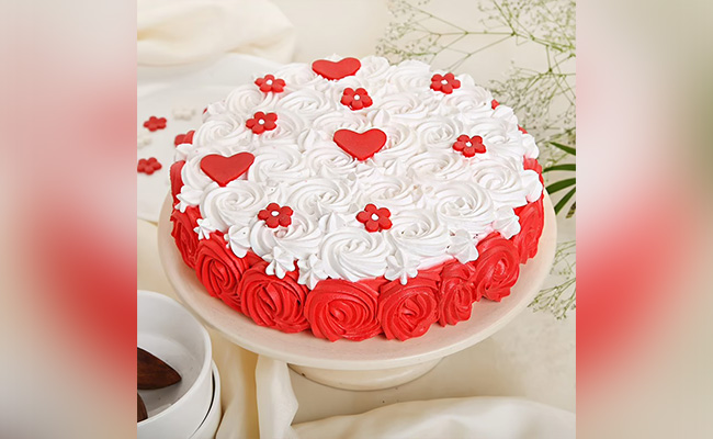 Buy Heart Shaped Red Velvet Cake With Chocolate HeartsBe Mine Forever