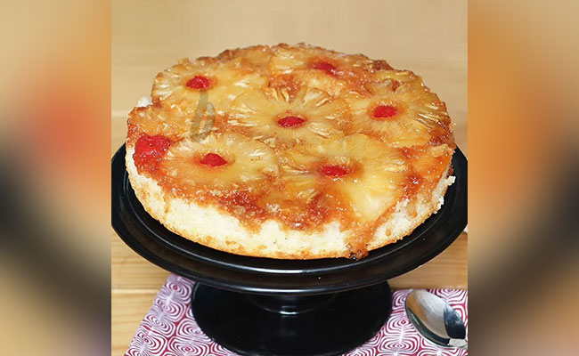 Baked Pineapple and cherries Cake
