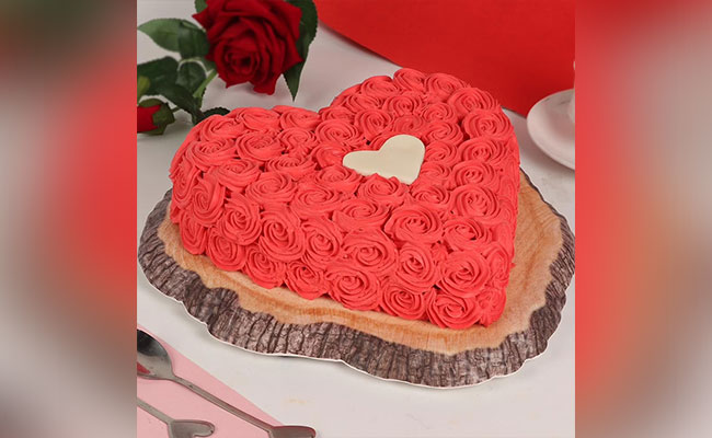 Red Velvet Heart Cake