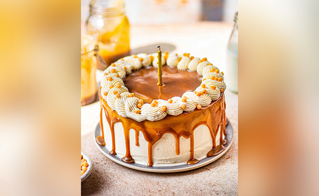 Eggless butterscotch Cake