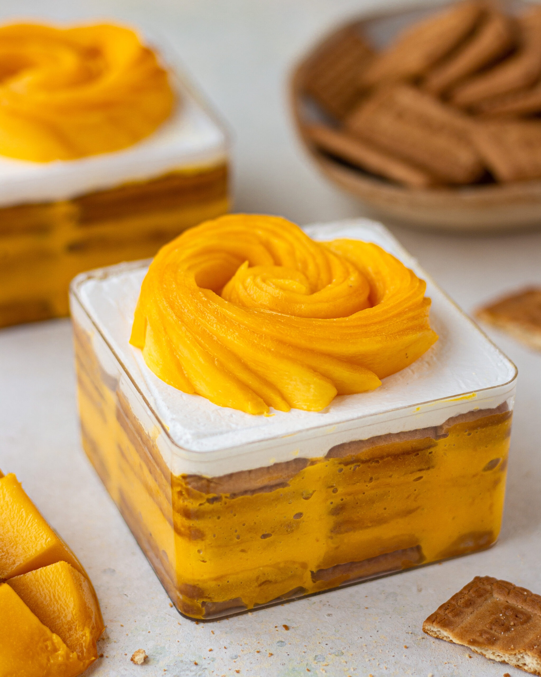 mango biscuit pudding