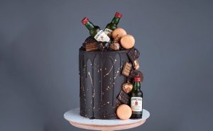  Chocolate Cake With Edible Booze Bottle N Treats 