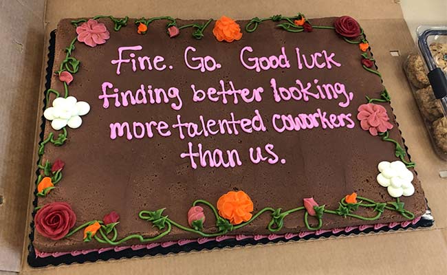 Farewell Message Cake