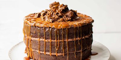 caramel and chocolate cake
