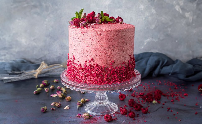 Blushing Berry Elegance Cake