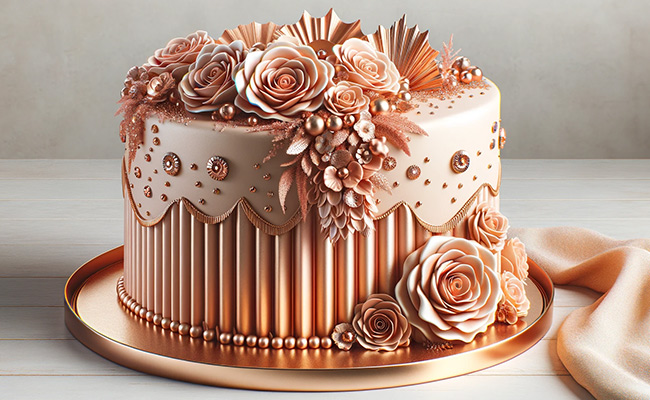 rose gold glamour cake