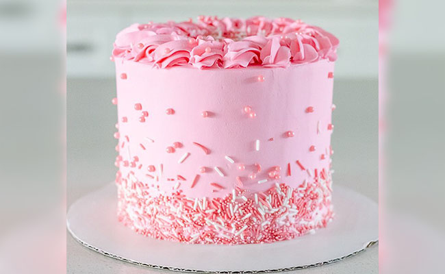 Easy Pink Sprinkle Cake