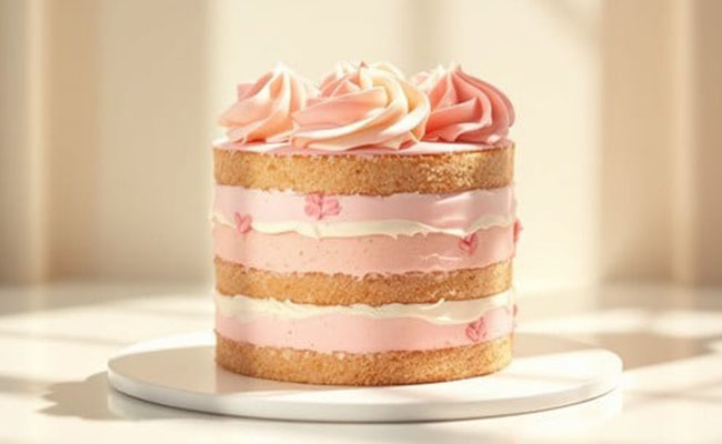 Naked Cake with Pink Layers