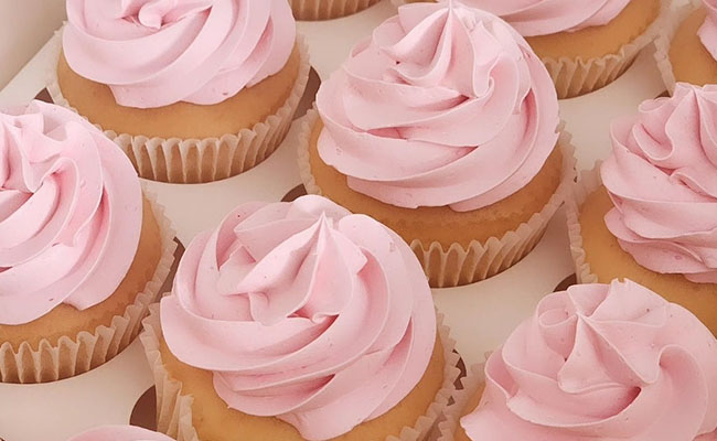 Pink Cupcakes with Simple Swirls