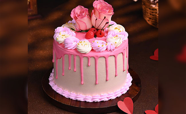 Pink Drip Cake