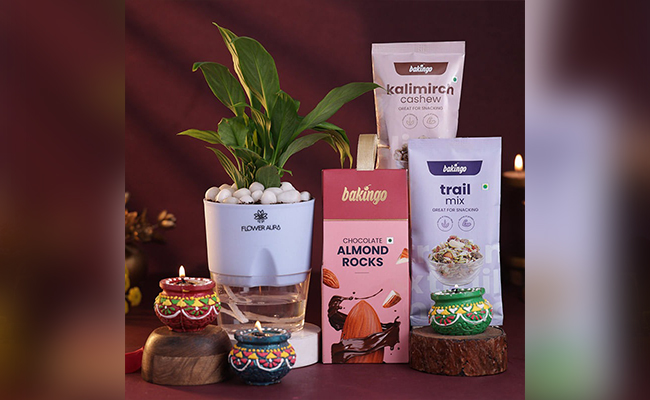 Peace Lily Plant with Treats N Diyas