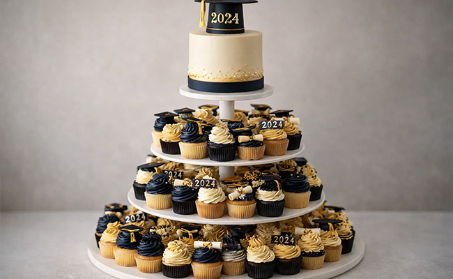Cupcake Graduation Tower