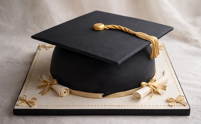 Classic Graduation Cap Cake