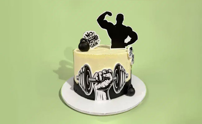 Gym Buff Birthday Cake