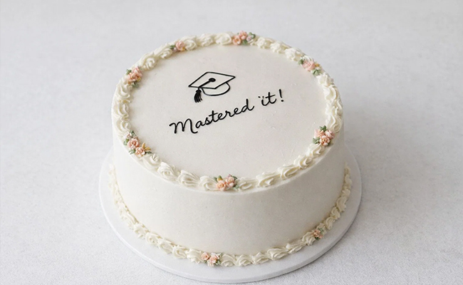 Minimalist Graduation Cake