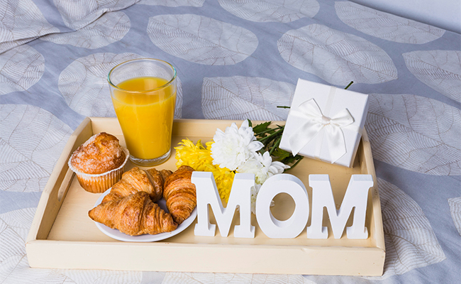 start her day with a surprise breakfast in bed