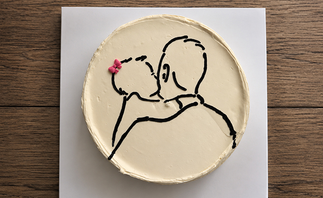Father and Child Silhouette Cake