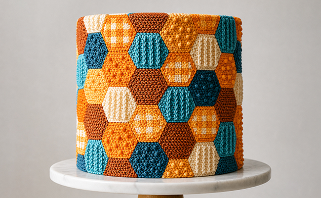 Knitted Patchwork Cake