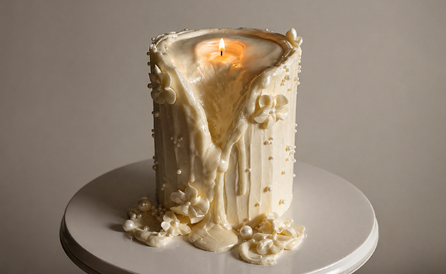 Melting Candle Illusion Cake