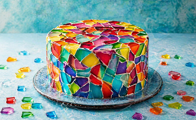 Stained Glass Mosaic Cake