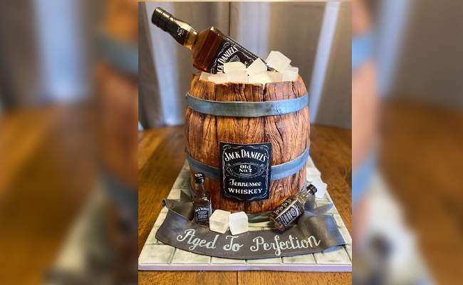 whisky barrel cake